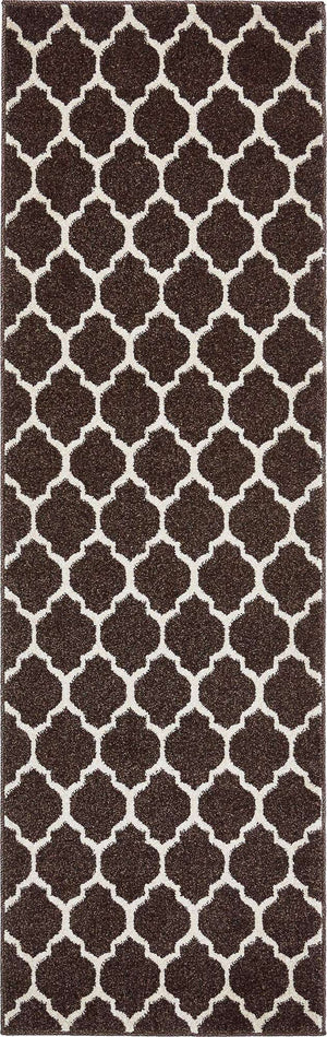 Chocolate Brown 2' x 6' 1 Trellis Runner Area Rug