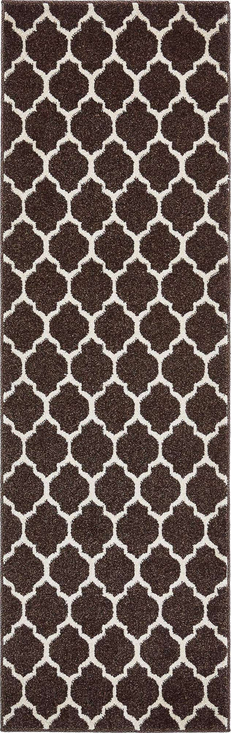 Chocolate Brown 2' x 6' 1 Trellis Runner Area Rug