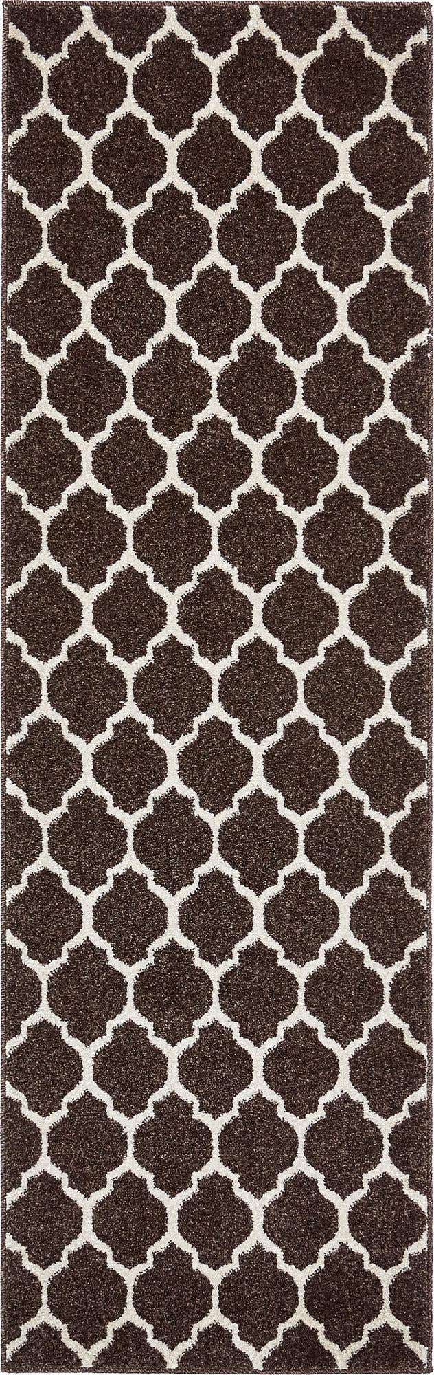 Chocolate Brown 2' x 6' 1 Trellis Runner Area Rug