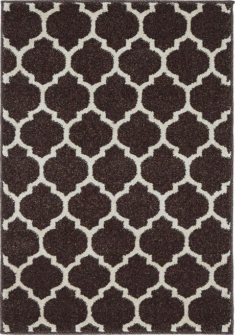 Chocolate Brown 2' x 3' 1 Trellis Rectangle Area Rug