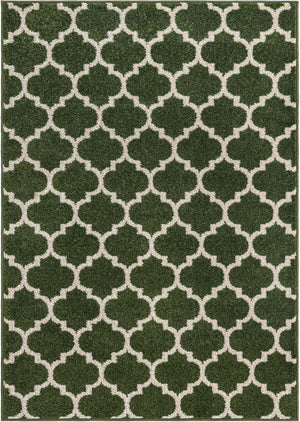 Dark Green 7' 10 x 11' Trellis Rectangle Area Rug