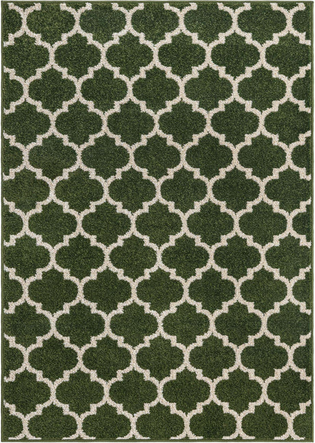 Dark Green 7' 10 x 11' Trellis Rectangle Area Rug