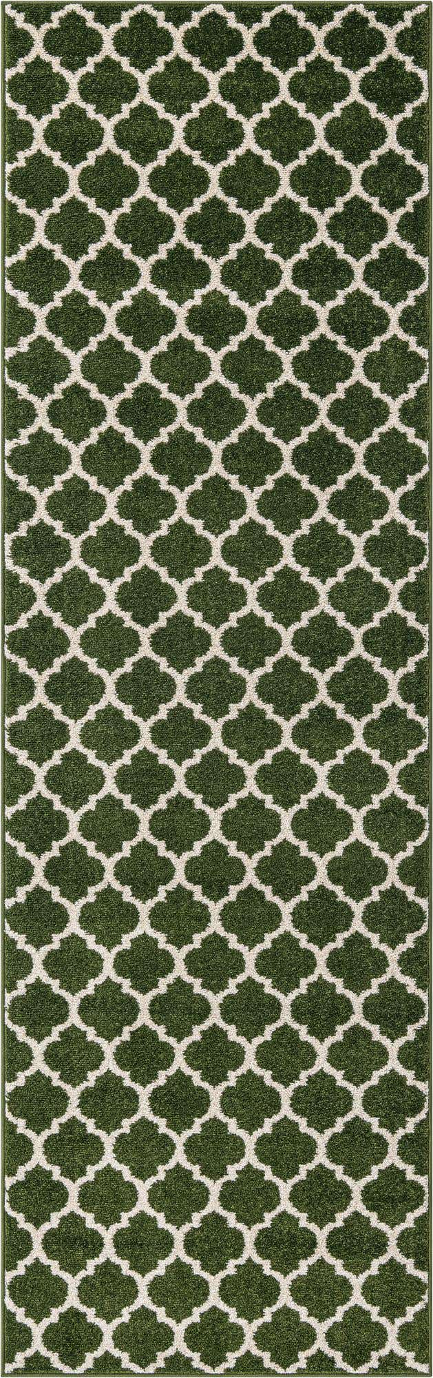 Dark Green 2' x 6' 1 Trellis Runner Area Rug