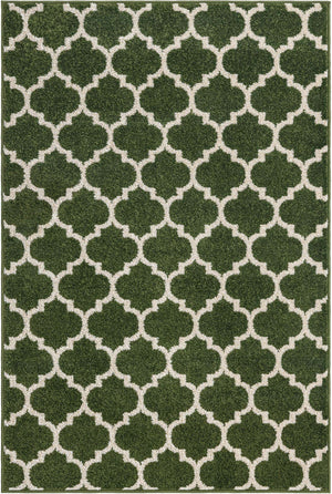 Dark Green 2' 2 x 3' 1 Trellis Rectangle Rug