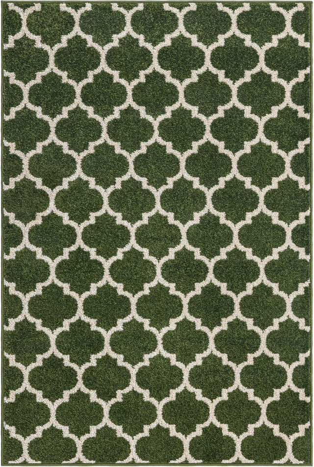 Dark Green 2' 2 x 3' 1 Trellis Rectangle Rug