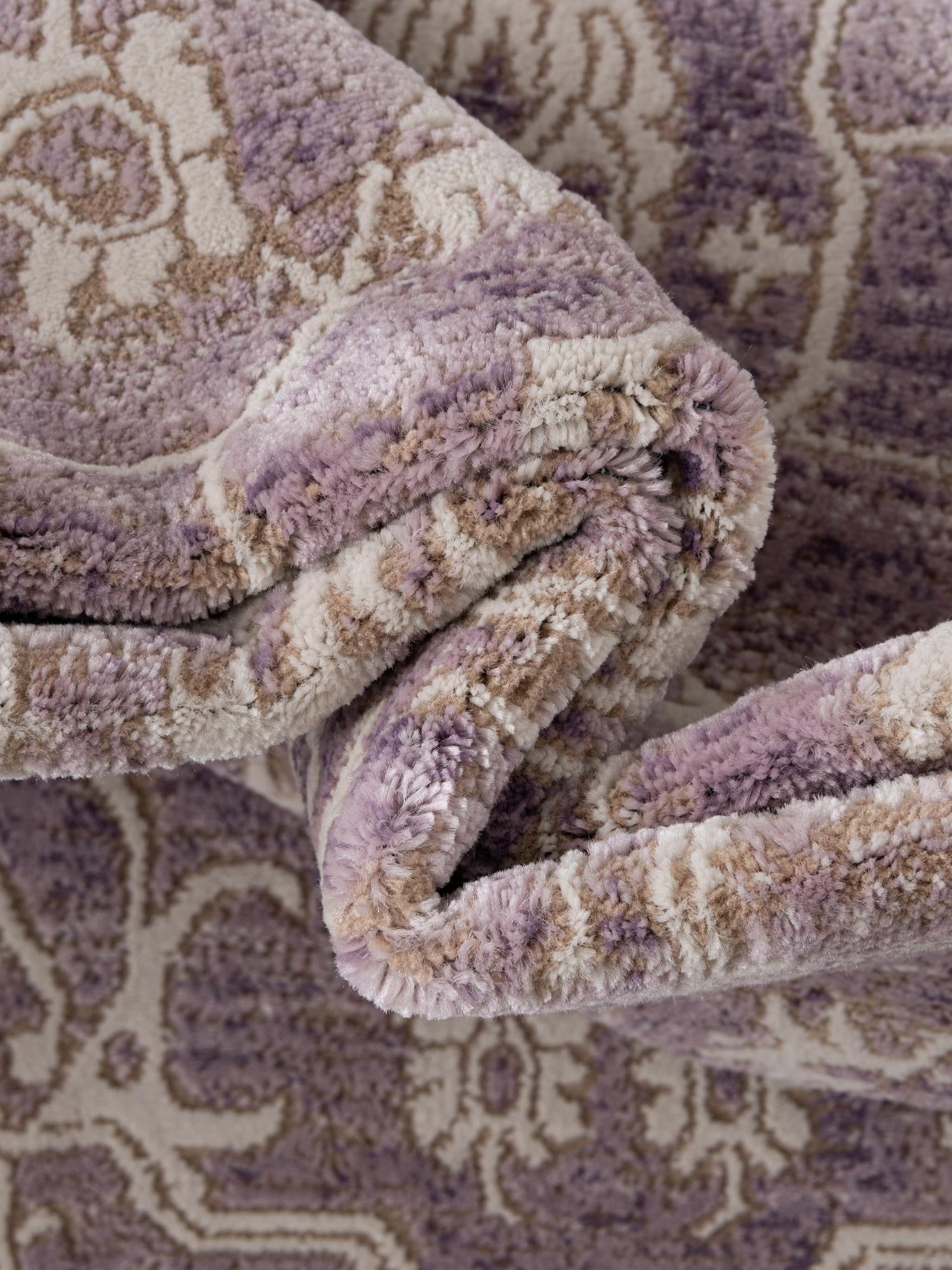Purple 4' x 4' New Classical Square Area Rug 70% Polypropylene & 30% Polyester Traditional Vintage Distressed Carpet for Interior Design Home Decor for Sale at Rug Engine