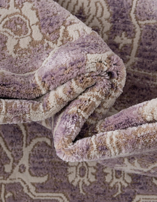 Purple 4' x 4' New Classical Square Area Rug 70% Polypropylene & 30% Polyester Traditional Vintage Distressed Carpet for Interior Design Home Decor for Sale at Rug Engine
