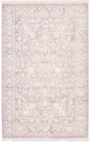 Purple 4' x 6' New Classical Rectangle Area Rug 70% Polypropylene & 30% Polyester Traditional Vintage Distressed Carpet for Interior Design Home Decor for Sale at Rug Engine