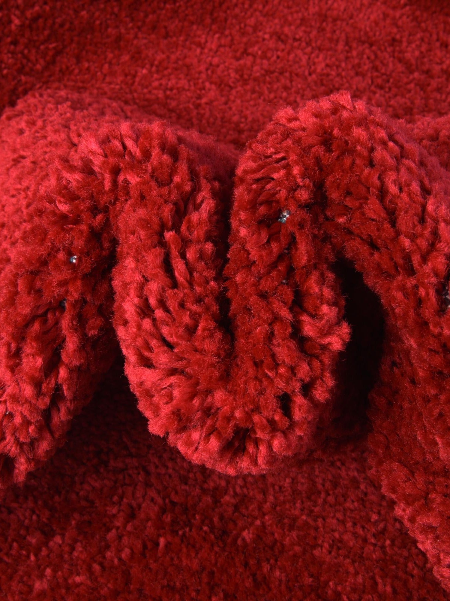 Red 2' 2 x 3' 1 Solo Rectangle Area Rug Thick Soft Touch Fluffy & Plush Shaggy Pile