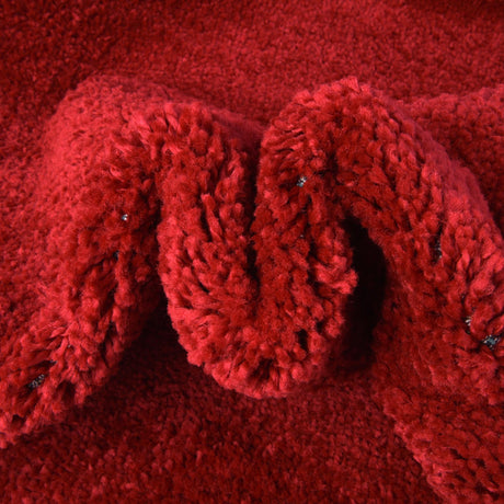Red 2' 2 x 6' 9 Solo Runner Area Rug Thick Soft Touch Fluffy & Plush Shaggy Pile Durable Minimalist Carpet for Classic Interior Design for Sale at Rug Engine