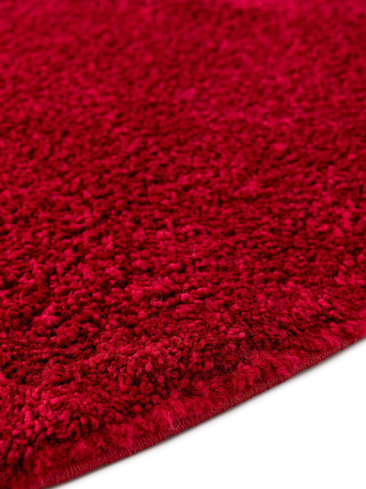 Red 8' x 8' Solo Round Area Rug Thick Soft Touch Fluffy & Plush Shaggy Pile