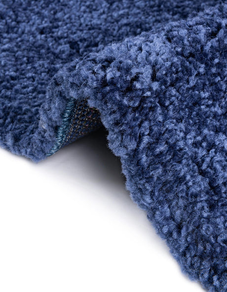 Navy Blue 4' 1 x 6' 1 Solo Rectangle Area Rug Thick Soft Touch Fluffy & Plush Shaggy Pile Durable Minimalist Carpet for Classic Interior Design for Sale at Rug Engine
