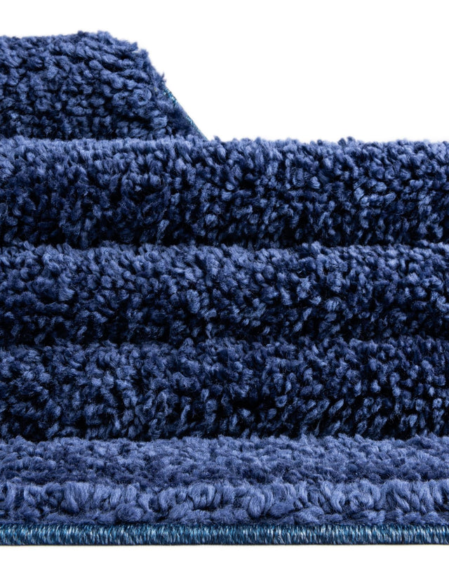 Navy Blue 5' 3 x 7' 7 Solo Rectangle Area Rug Thick Soft Touch Fluffy & Plush Shaggy Pile