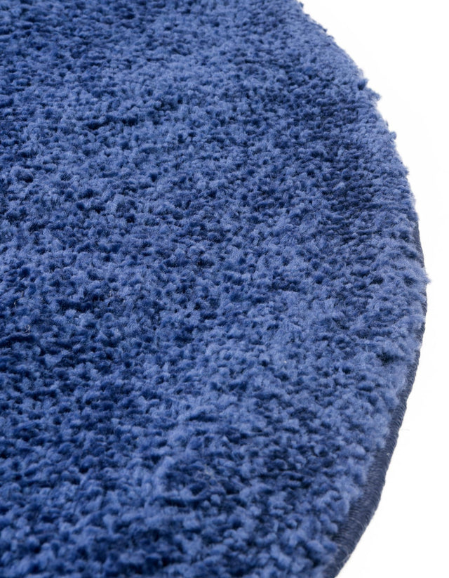 Navy Blue 10' x 10' Solo Round Area Rug Thick Soft Touch Fluffy & Plush Shaggy Pile