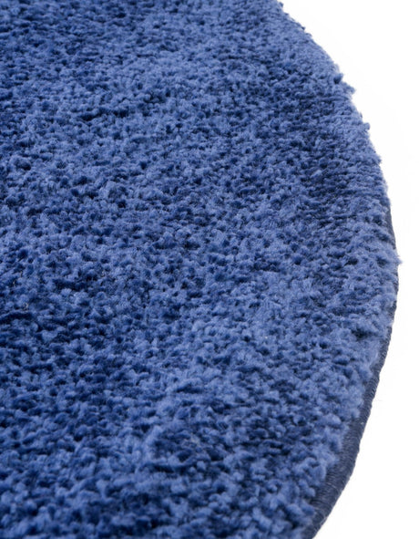 Navy Blue 12' x 12' Solo Round Area Rug Thick Soft Touch Fluffy & Plush Shaggy Pile Durable Minimalist Carpet for Classic Interior Design for Sale at Rug Engine