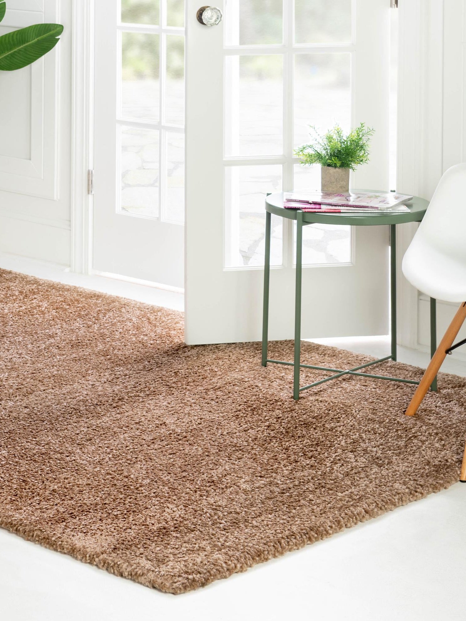 Light Brown 3' 3 x 5' 3 Solo Rectangle Area Rug Thick Soft Touch Fluffy & Plush Shaggy Pile