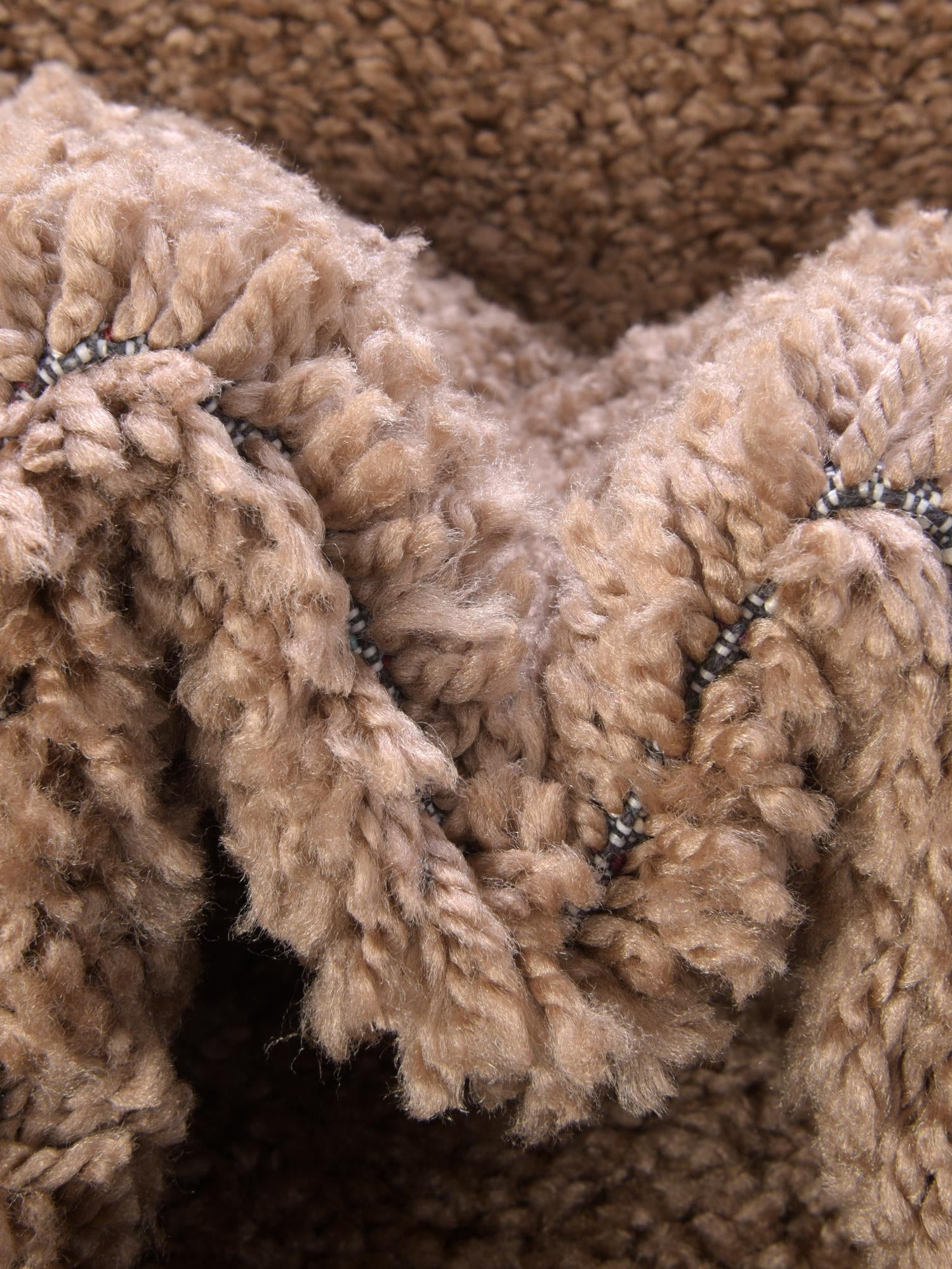 Light Brown 3' 3 x 5' 3 Solo Rectangle Area Rug Thick Soft Touch Fluffy & Plush Shaggy Pile