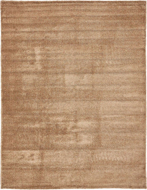 Light Brown 10' x 13' Solo Rectangle Area Rug Thick Soft Touch Fluffy & Plush Shaggy Pile