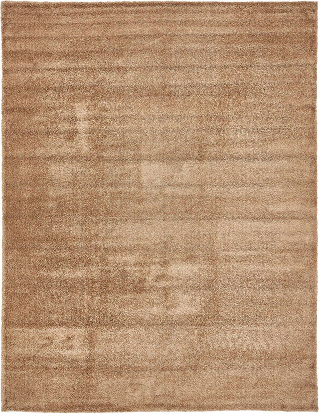 Light Brown 10' x 13' Solo Rectangle Area Rug Thick Soft Touch Fluffy & Plush Shaggy Pile