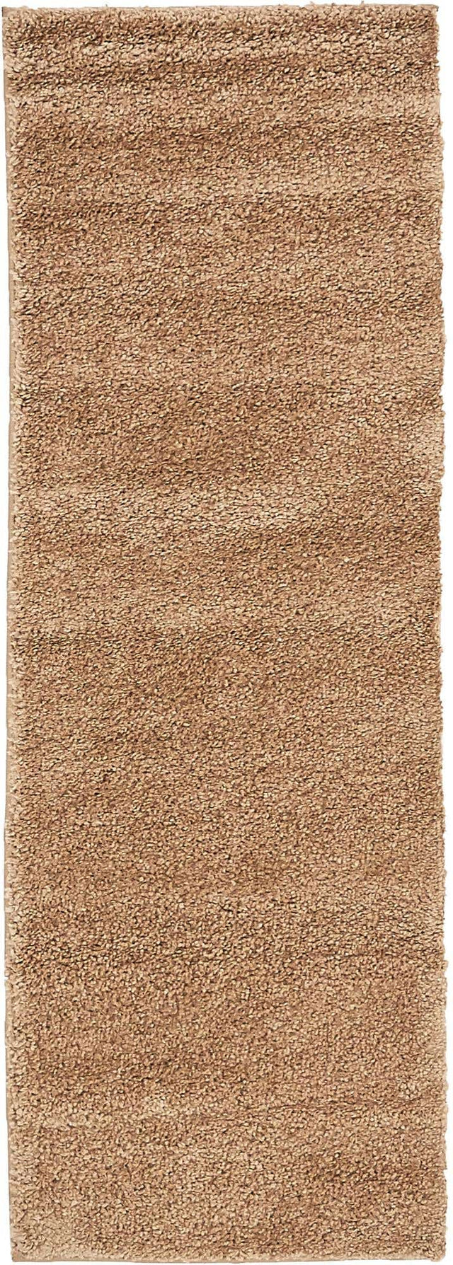 Light Brown 2' 2 x 6' 7 Solo Runner Area Rug Thick Soft Touch Fluffy & Plush Shaggy Pile