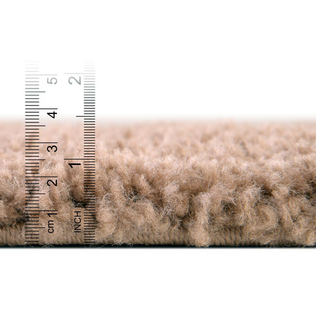 Light Brown 7' 10 x 7' 10 Solo Round Area Rug Thick Soft Touch Fluffy & Plush Shaggy Pile Durable Minimalist Carpet for Classic Interior Design for Sale at Rug Engine