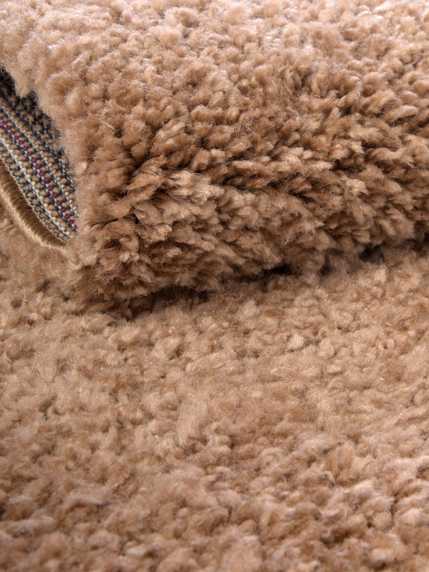 Light Brown 6' 1 x 6' 1 Solo Round Area Rug Thick Soft Touch Fluffy & Plush Shaggy Pile