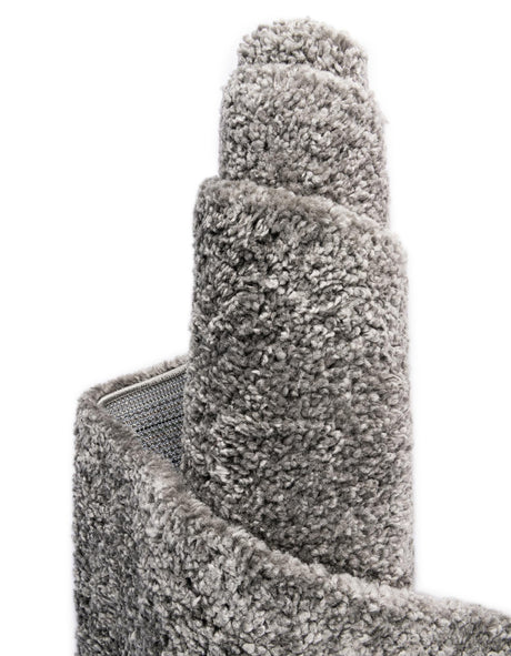 Gray 7' x 10' Solo Rectangle Area Rug Thick Soft Touch Fluffy & Plush Shaggy Pile Durable Minimalist Carpet for Classic Interior Design for Sale at Rug Engine
