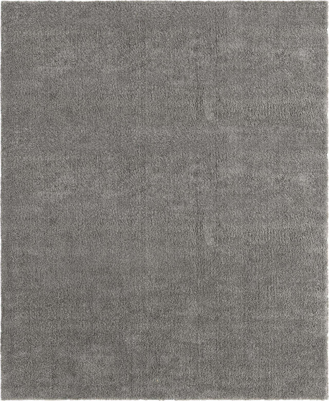 Gray 10' x 13' Solo Rectangle Area Rug Thick Soft Touch Fluffy & Plush Shaggy Pile