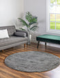 Gray 3' 3 x 3' 3 Solo Round Area Rug Thick Soft Touch Fluffy & Plush Shaggy Pile Durable Minimalist Carpet for Classic Interior Design for Sale at Rug Engine