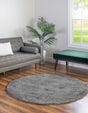 Gray 10' x 10' Solo Round Area Rug Thick Soft Touch Fluffy & Plush Shaggy Pile