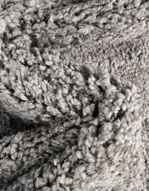Gray 10' x 10' Solo Round Area Rug Thick Soft Touch Fluffy & Plush Shaggy Pile
