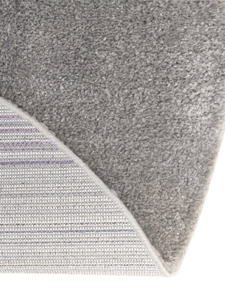 Gray 3' 3 x 3' 3 Solo Round Area Rug Thick Soft Touch Fluffy & Plush Shaggy Pile Durable Minimalist Carpet for Classic Interior Design for Sale at Rug Engine