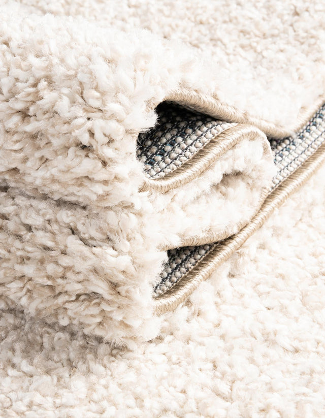 Ivory 10' x 14' 1 Solo Rectangle Area Rug Thick Soft Touch Fluffy & Plush Shaggy Pile
