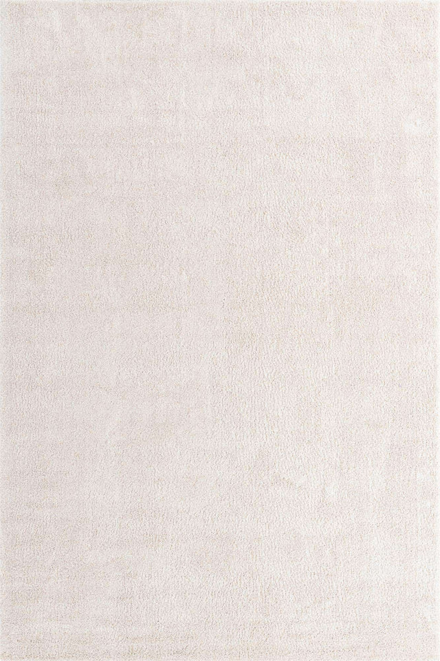 Ivory 5' 3 x 7' 7 Solo Rectangle Area Rug Thick Soft Touch Fluffy & Plush Shaggy Pile