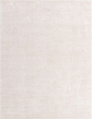 Ivory 10' x 13' Solo Rectangle Area Rug Thick Soft Touch Fluffy & Plush Shaggy Pile