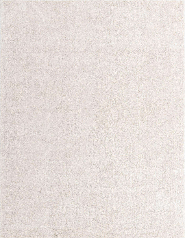 Ivory 10' x 13' Solo Rectangle Area Rug Thick Soft Touch Fluffy & Plush Shaggy Pile