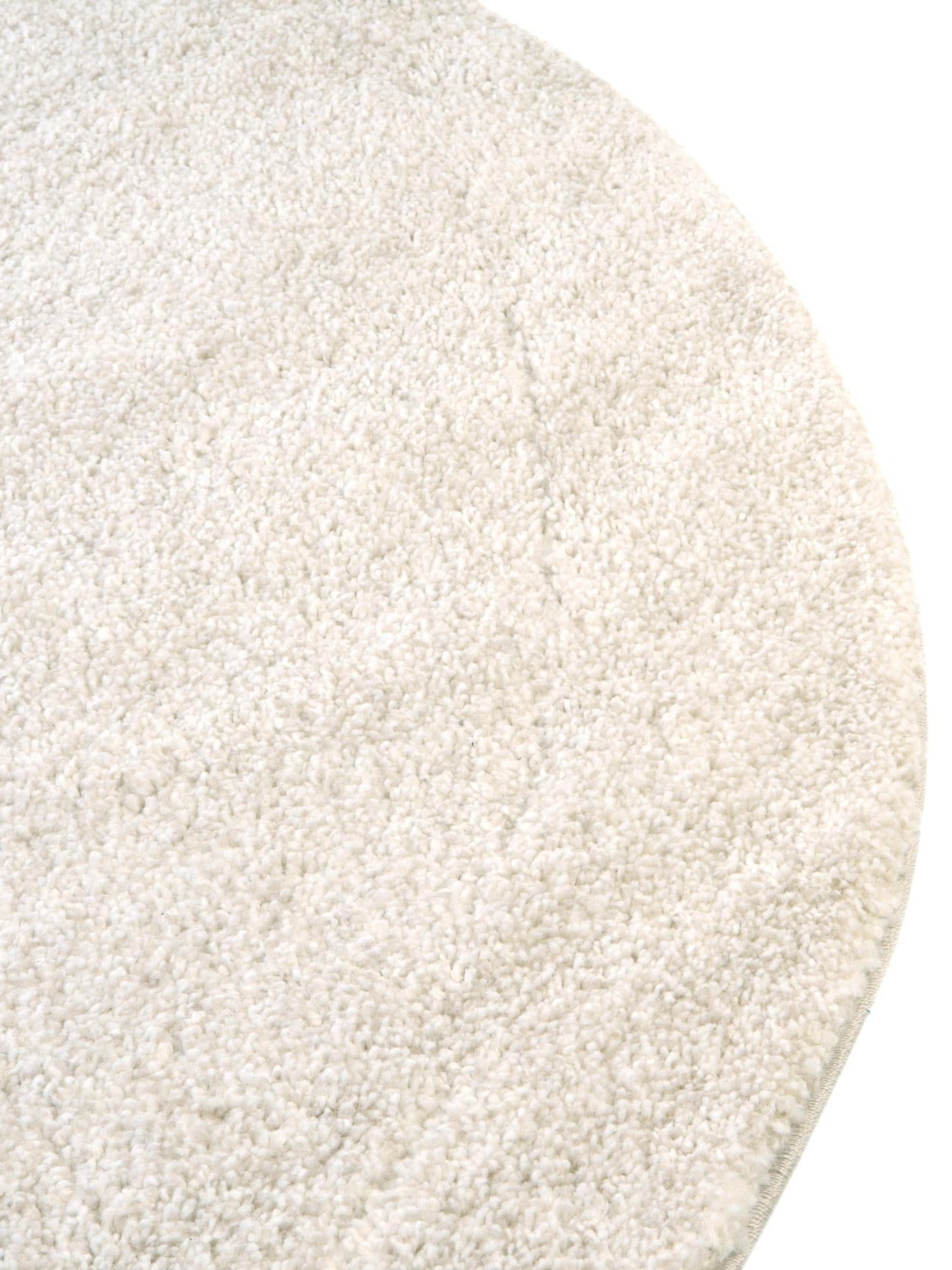 Ivory 3' 3 x 3' 3 Solo Round Area Rug Thick Soft Touch Fluffy & Plush Shaggy Pile