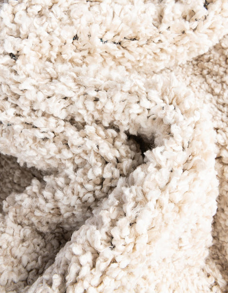 Ivory 4' 1 x 4' 1 Solo Round Area Rug Thick Soft Touch Fluffy & Plush Shaggy Pile Durable Minimalist Carpet for Classic Interior Design for Sale at Rug Engine