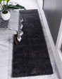 Charcoal 2' 2 x 6' 9 Solo Runner Area Rug Thick Soft Touch Fluffy & Plush Shaggy Pile Durable Minimalist Carpet for Classic Interior Design for Sale at Rug Engine