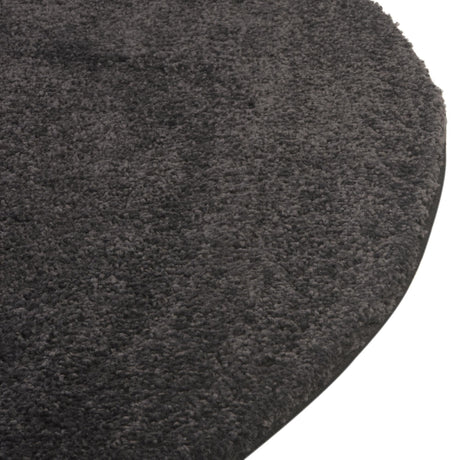 Charcoal 8' x 8' Solo Round Area Rug Thick Soft Touch Fluffy & Plush Shaggy Pile Durable Minimalist Carpet for Classic Interior Design for Sale at Rug Engine