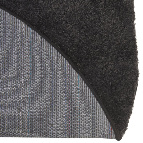 Charcoal 6' 1 x 6' 1 Solo Round Area Rug Thick Soft Touch Fluffy & Plush Shaggy Pile Durable Minimalist Carpet for Classic Interior Design for Sale at Rug Engine