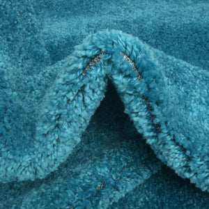 Turquoise 10' x 13' Solo Rectangle Area Rug Thick Soft Touch Fluffy & Plush Shaggy Pile