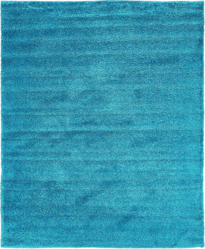 Turquoise 8' x 10' Solo Rectangle Area Rug Thick Soft Touch Fluffy & Plush Shaggy Pile