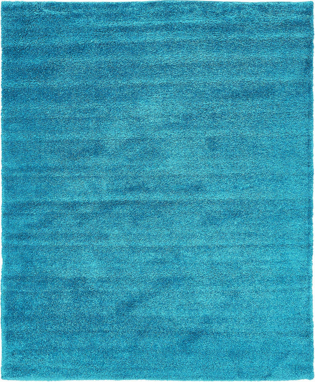 Turquoise 8' x 10' Solo Rectangle Area Rug Thick Soft Touch Fluffy & Plush Shaggy Pile