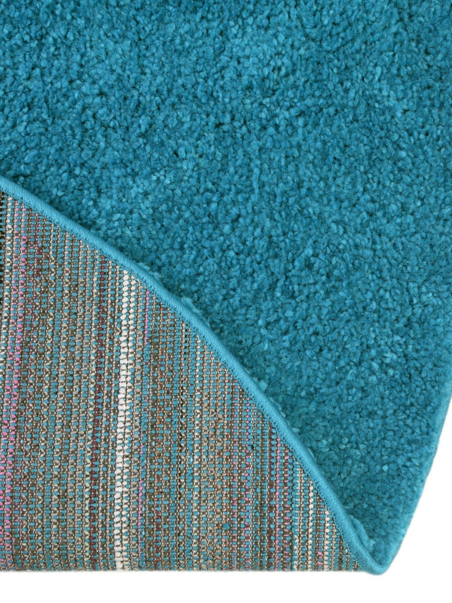 Turquoise 6' 1 x 6' 1 Solo Round Area Rug Thick Soft Touch Fluffy & Plush Shaggy Pile