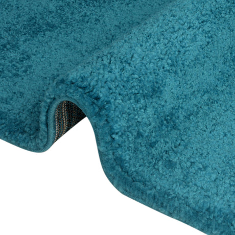 Turquoise 7' 10 x 7' 10 Solo Round Area Rug Thick Soft Touch Fluffy & Plush Shaggy Pile Durable Minimalist Carpet for Classic Interior Design for Sale at Rug Engine