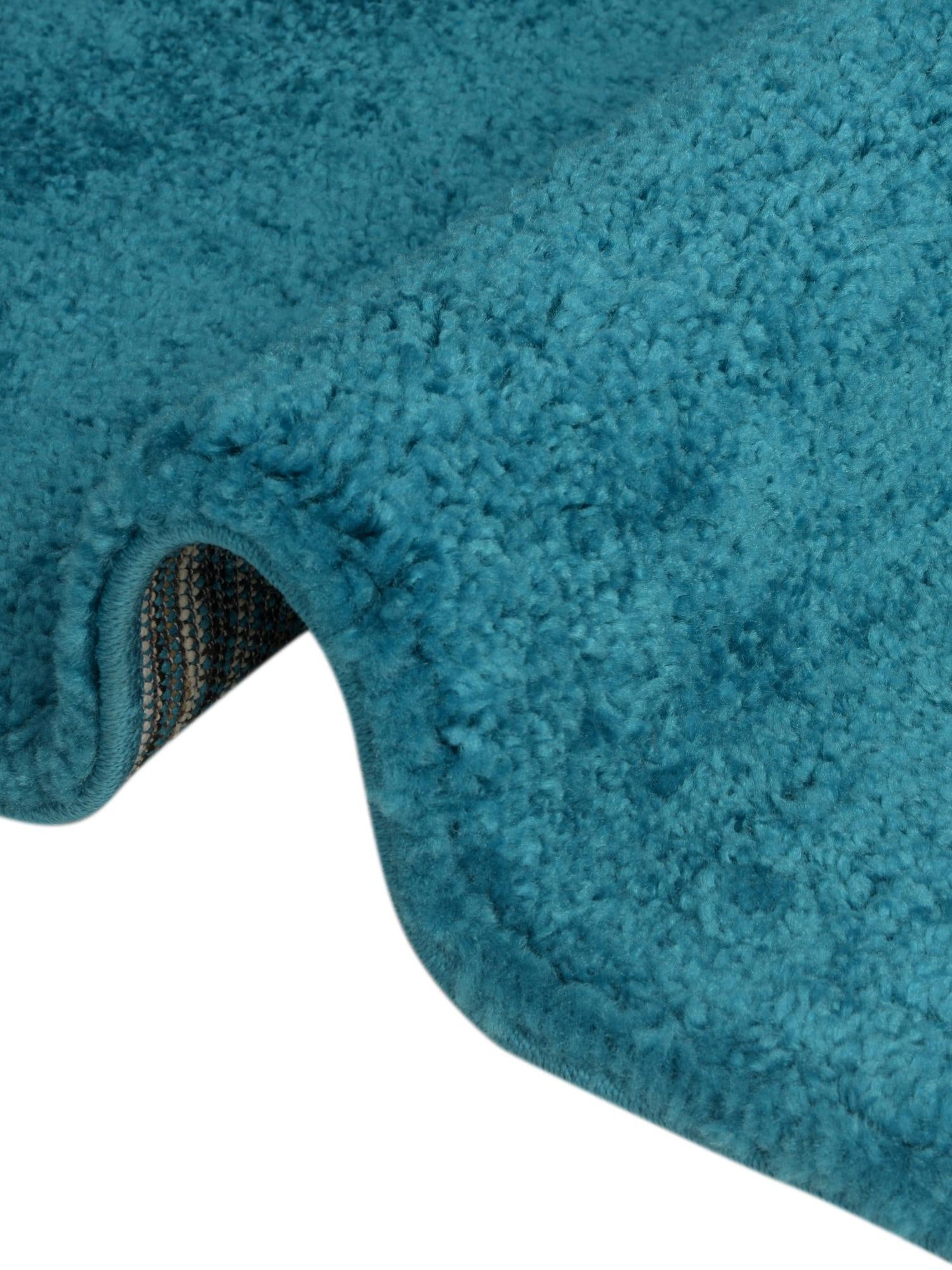 Turquoise 6' 1 x 6' 1 Solo Round Area Rug Thick Soft Touch Fluffy & Plush Shaggy Pile