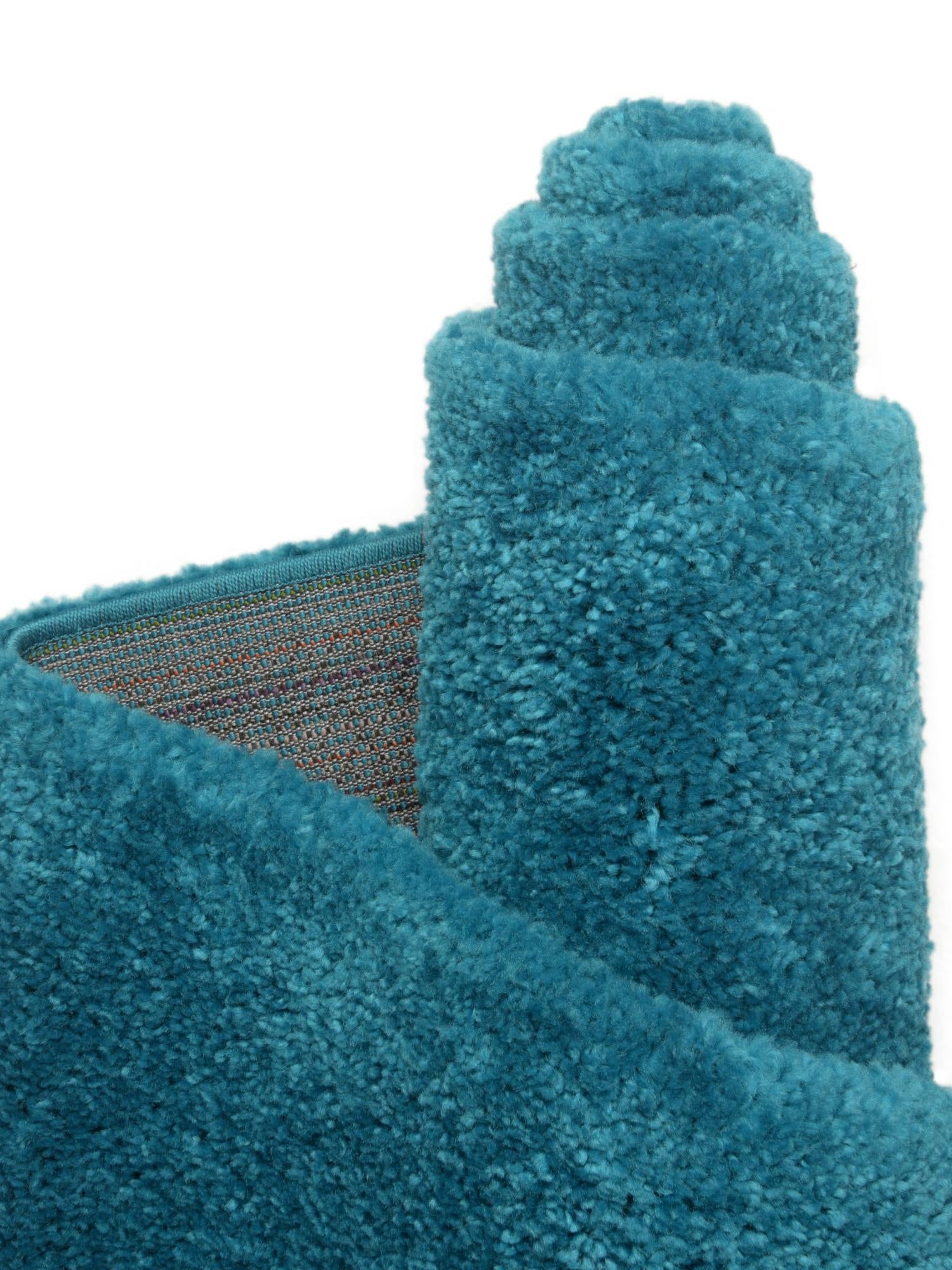 Turquoise 6' 1 x 6' 1 Solo Round Area Rug Thick Soft Touch Fluffy & Plush Shaggy Pile