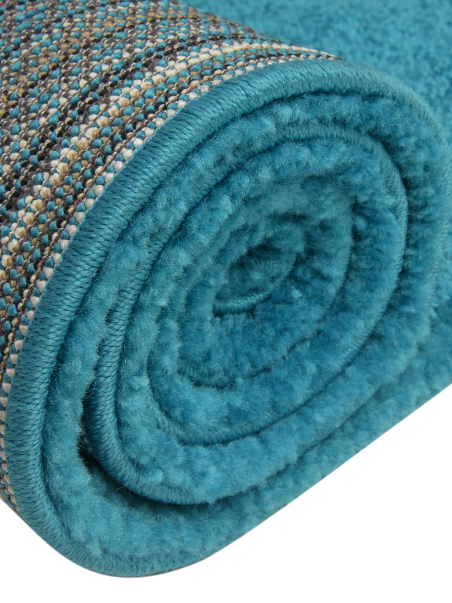 Turquoise 6' 1 x 6' 1 Solo Round Area Rug Thick Soft Touch Fluffy & Plush Shaggy Pile