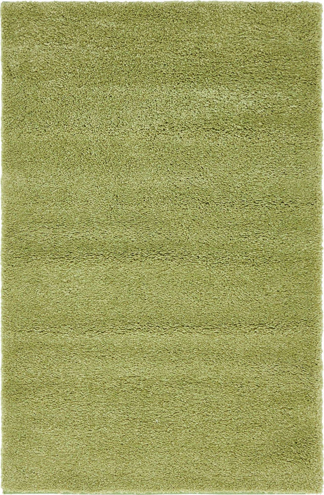 Light Green 3' 3 x 5' 3 Solo Rectangle Area Rug Thick Soft Touch Fluffy & Plush Shaggy Pile